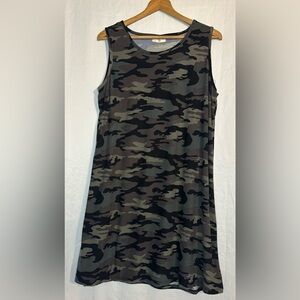 Bobbie Brooks Women’s Green/Black Camouflage Short Sleeve Dress size 1X